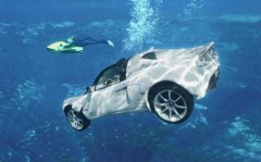 世界上第一輛能潛水的汽車，能夠潛入10米深的水下航行