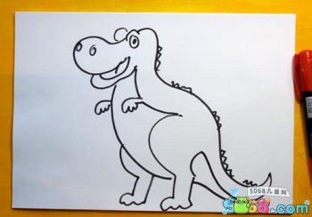 霸王龍一步一步怎么畫,先畫頭部再畫眼睛還有張大的嘴