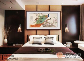 床頭上掛什么畫最吉祥,孔雀成雙成對夫妻恩愛白頭