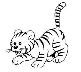 老虎的簡筆畫，畫出臉部輪廓類似一個大肚子水缸的形狀