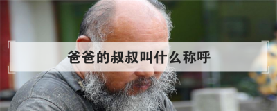 爸爸的叔叔叫什么稱呼,孩子叫我叔叔的稱呼