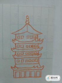 黃鶴樓怎么畫簡單，黃鶴樓兒童畫畫作品