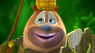 熊二變成僵尸了嗎，偷吃東西變成了綠色的怪物